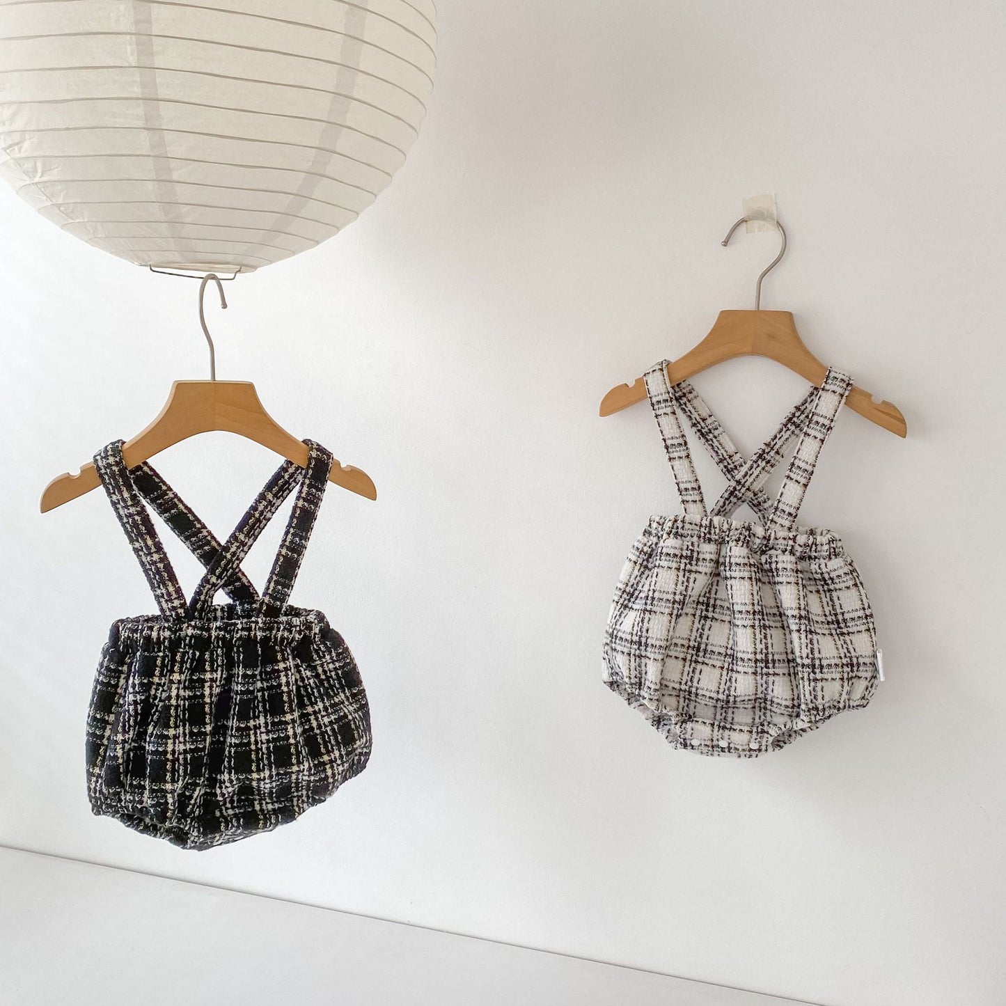 サロペットパンツ・サスペンダーパンツ Tweed Style Suspender Romper ツイード風 サスペンダー ロンパース【mh0012166】