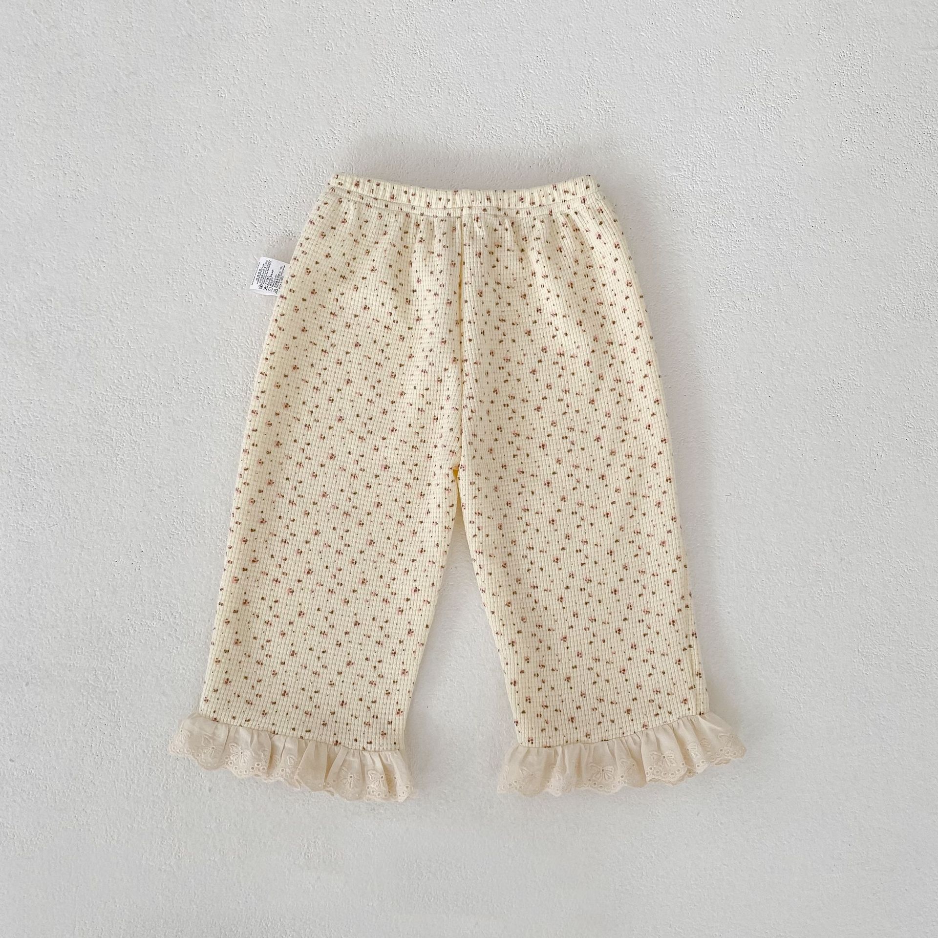 長袖パジャマ Waffle Printed Sweatshirt & Pants Set ワッフル プリント スウェット セットアップ【mh0012163】