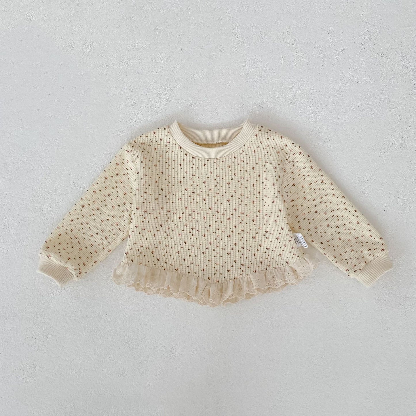 長袖パジャマ Waffle Printed Sweatshirt & Pants Set ワッフル プリント スウェット セットアップ【mh0012163】