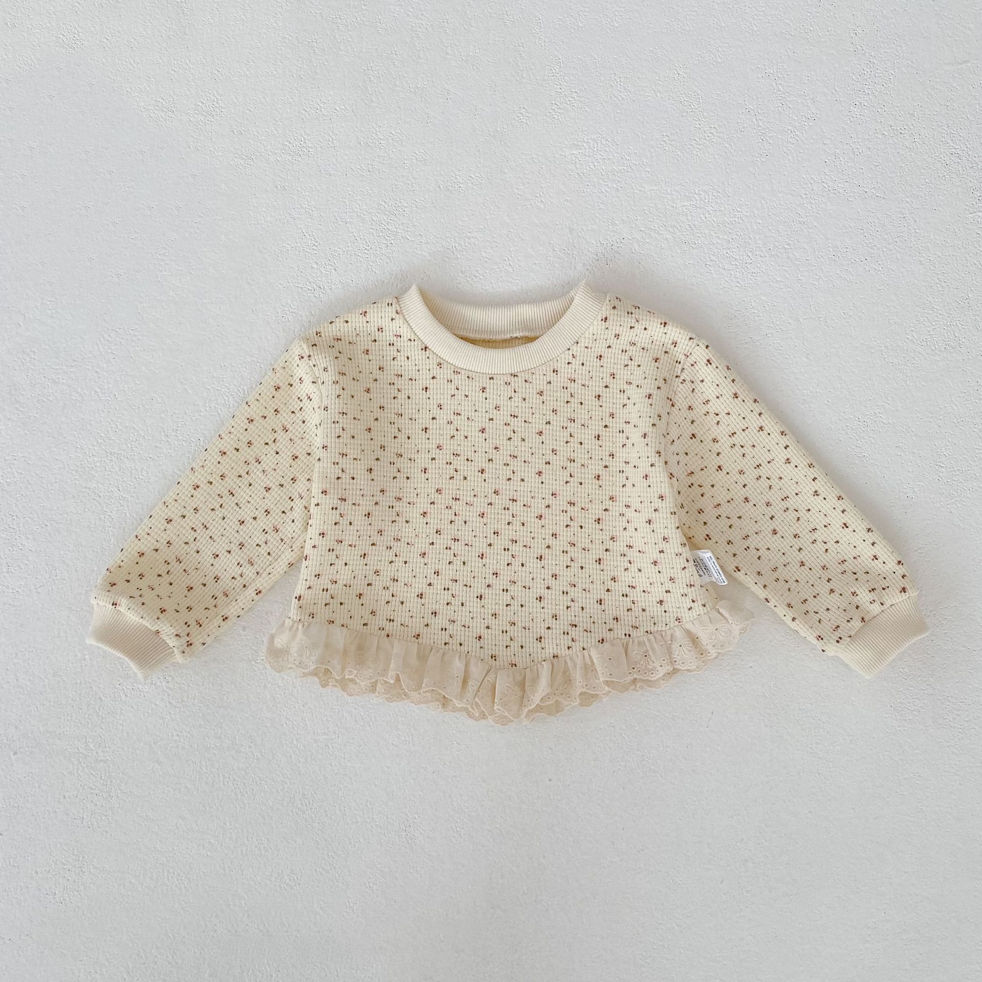 長袖パジャマ Waffle Printed Sweatshirt & Pants Set ワッフル プリント スウェット セットアップ【mh0012163】
