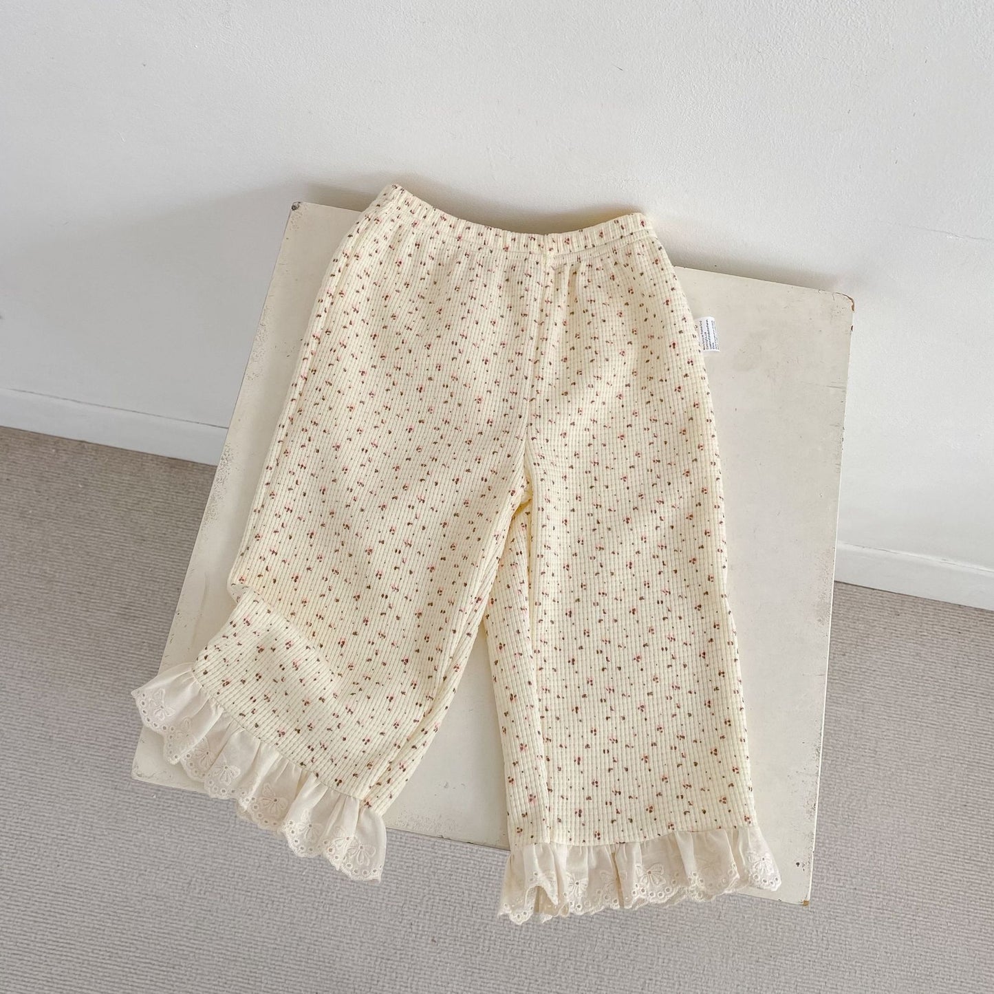 長袖パジャマ Waffle Printed Sweatshirt & Pants Set ワッフル プリント スウェット セットアップ【mh0012163】