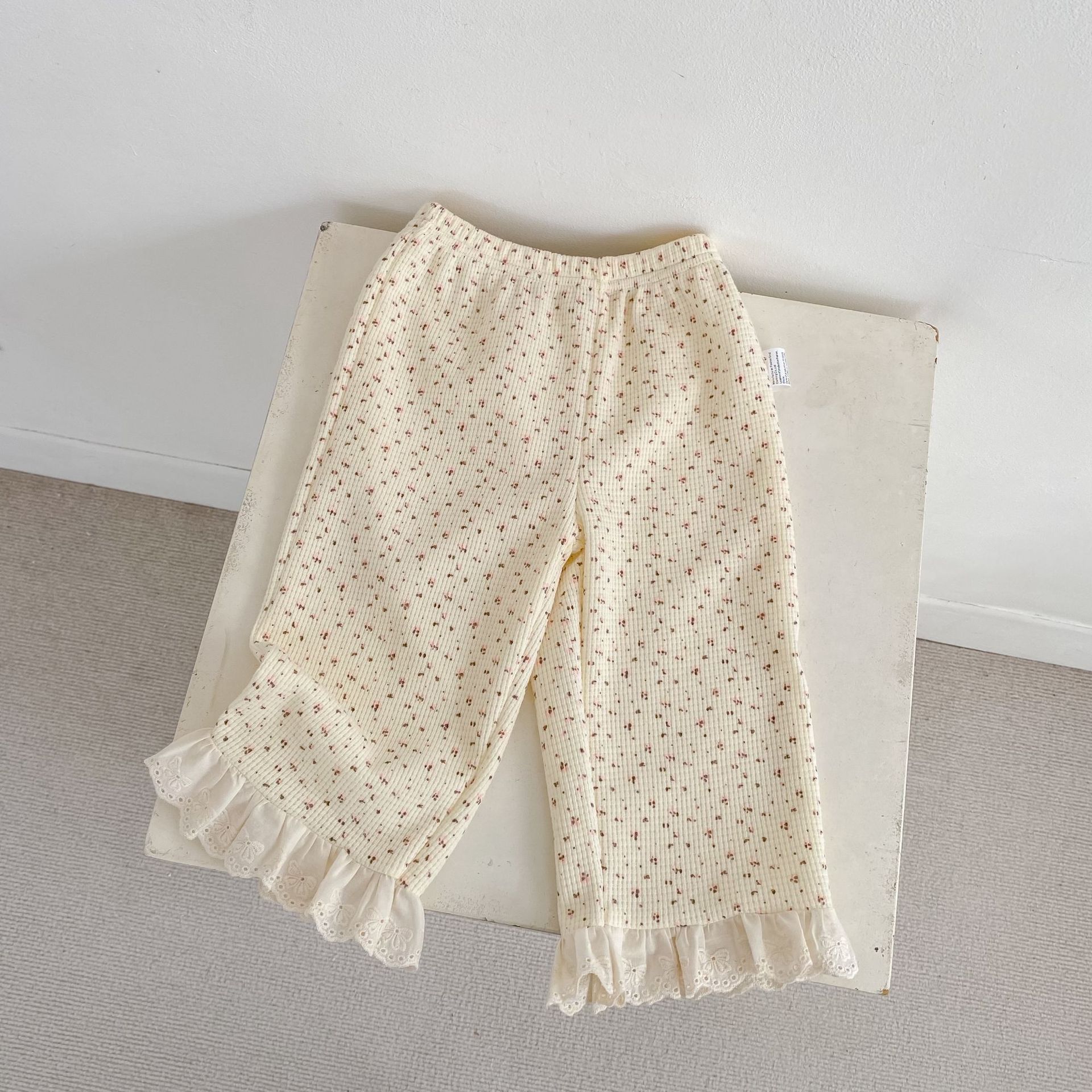 長袖パジャマ Waffle Printed Sweatshirt & Pants Set ワッフル プリント スウェット セットアップ【mh0012163】