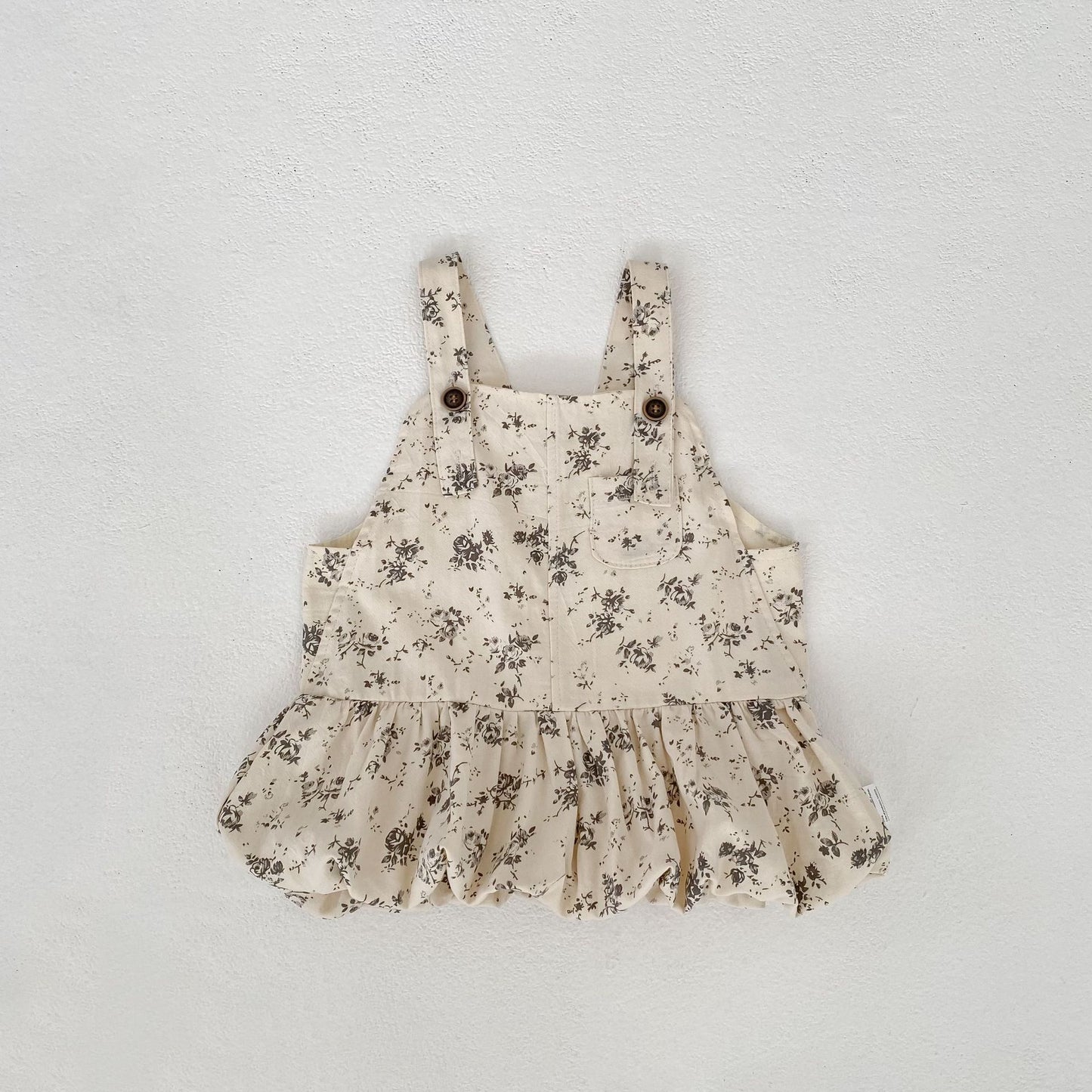 ノースリーブワンピース White / 73cm Floral Print Suspender Dress 花柄 サスペンダー ドレス ワンピース【mh0012165】