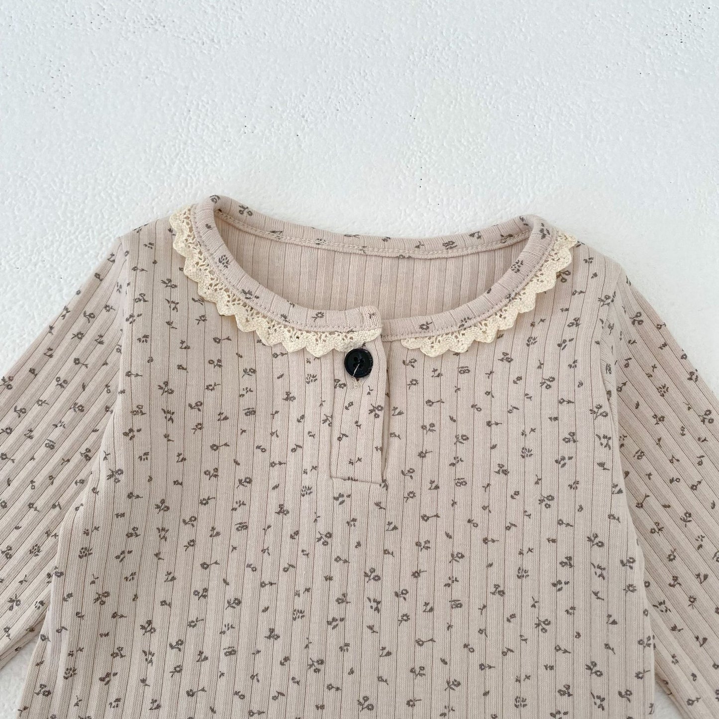 長袖Tシャツ Lace Print Long Sleeve T-Shirt レースプリント 長袖Tシャツ【mh0012174】