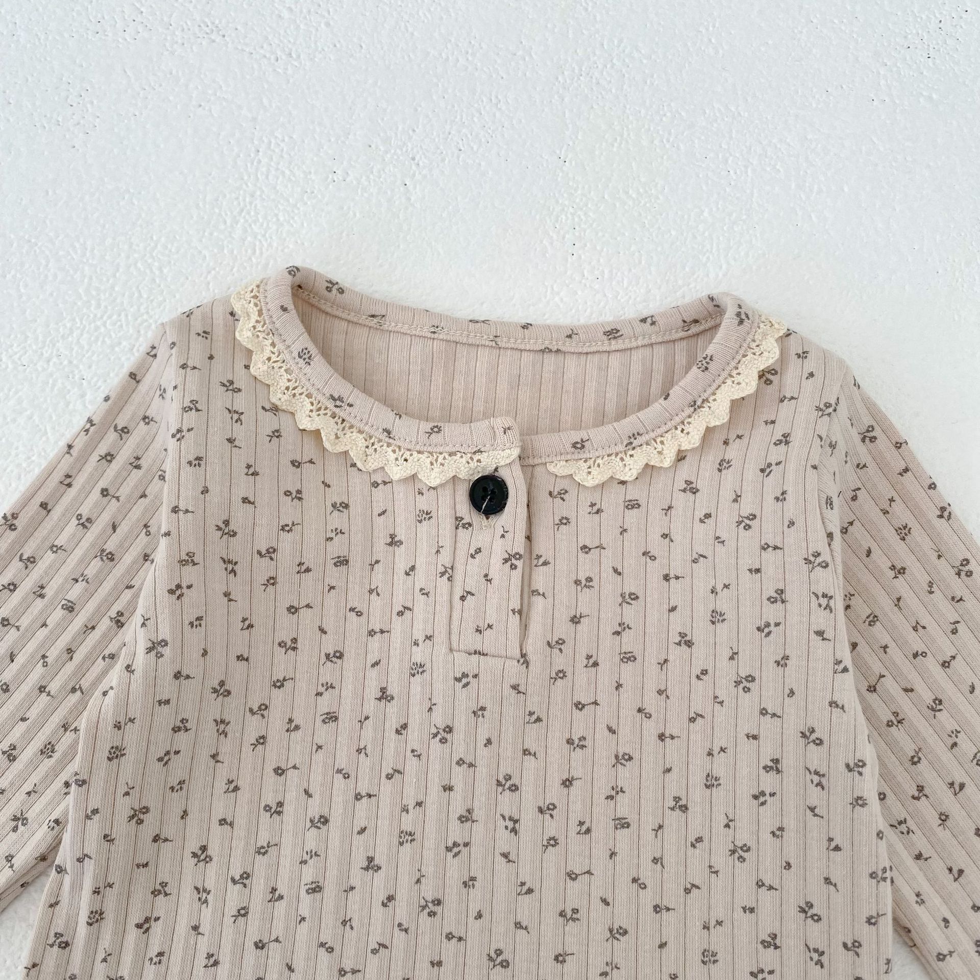 長袖Tシャツ Lace Print Long Sleeve T-Shirt レースプリント 長袖Tシャツ【mh0012174】