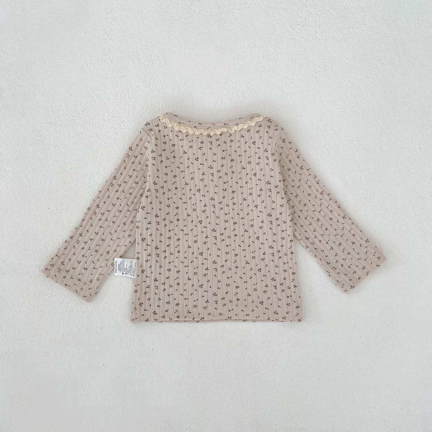 長袖Tシャツ Lace Print Long Sleeve T-Shirt レースプリント 長袖Tシャツ【mh0012174】