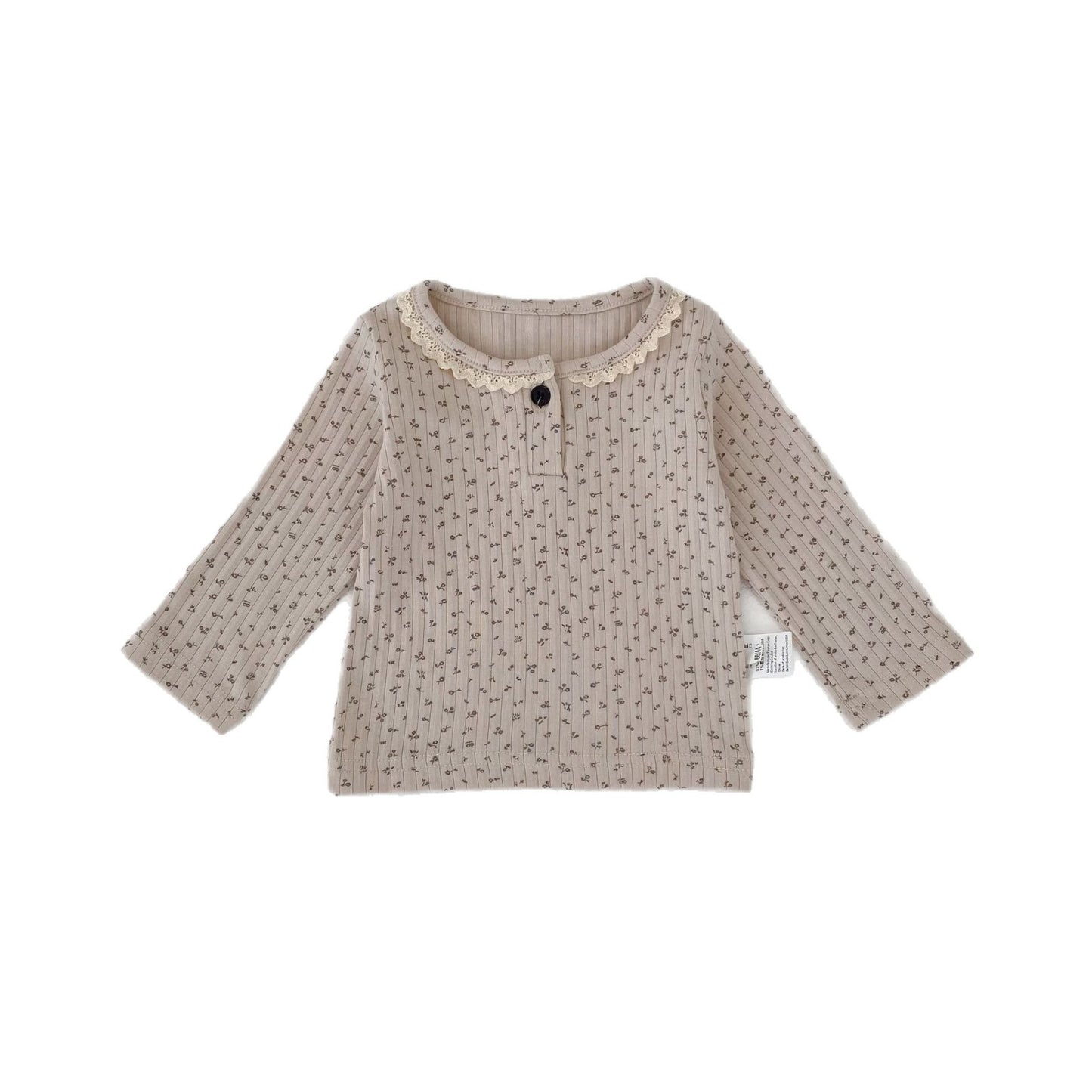 長袖Tシャツ Lace Print Long Sleeve T-Shirt レースプリント 長袖Tシャツ【mh0012174】