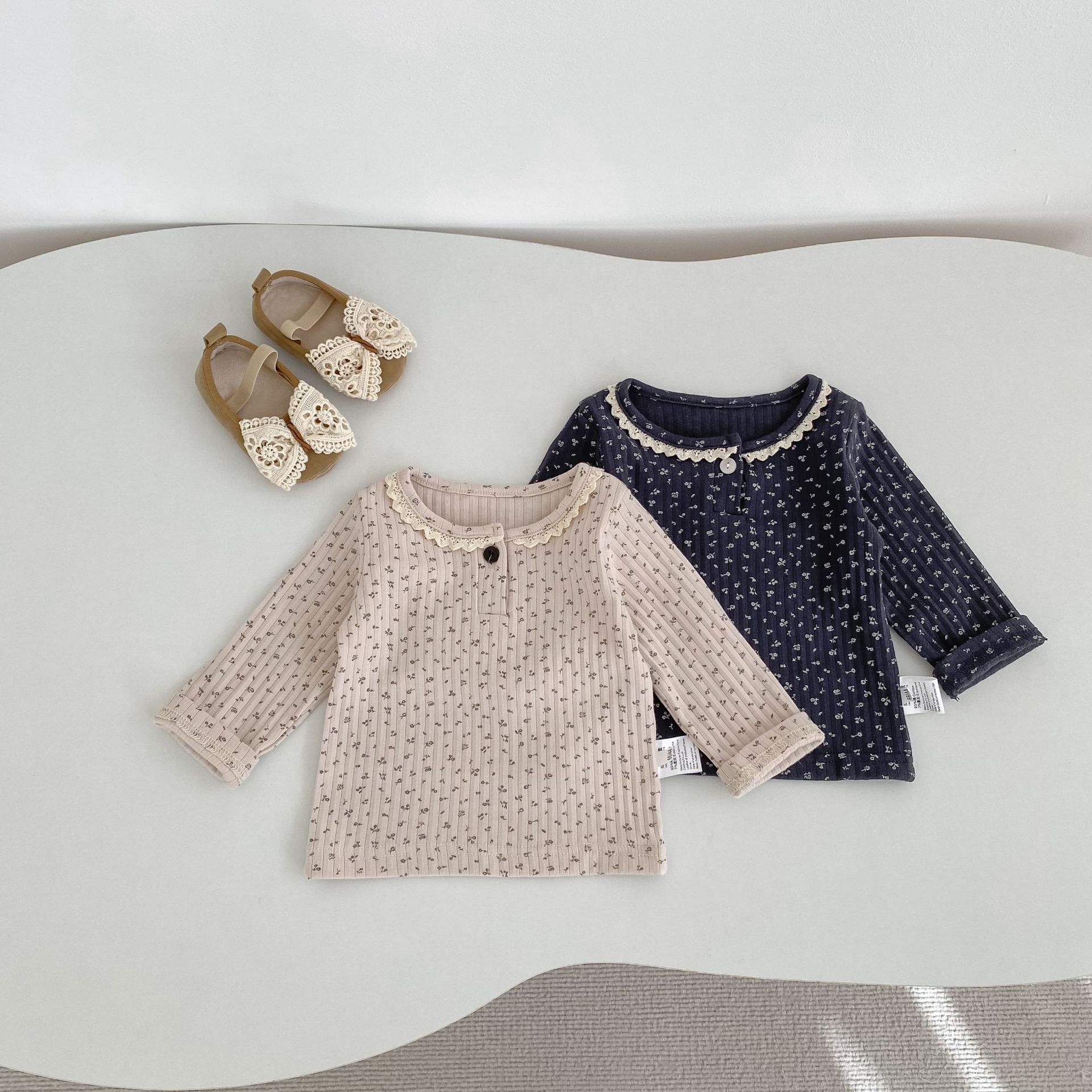 長袖Tシャツ Lace Print Long Sleeve T-Shirt レースプリント 長袖Tシャツ【mh0012174】