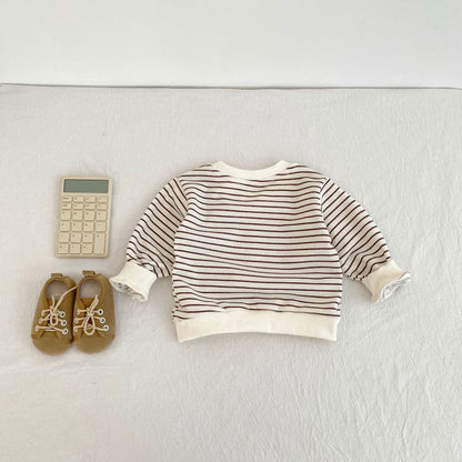 長袖Tシャツ ボーダー長袖薄手スウェットシャツ【mh0010502】