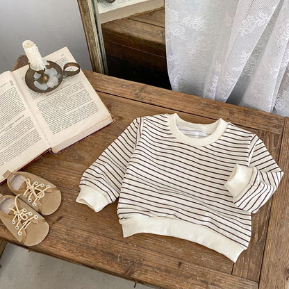 長袖Tシャツ ボーダー長袖薄手スウェットシャツ【mh0010502】