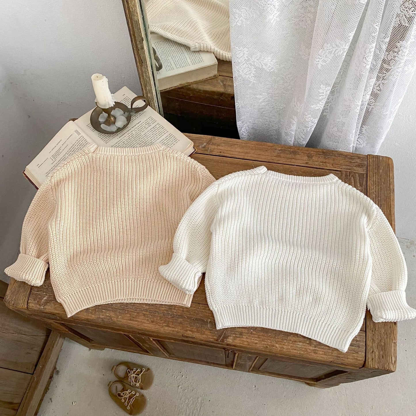 長袖Tシャツ シンプルデイリー長袖ニットトップス【mh0010518】