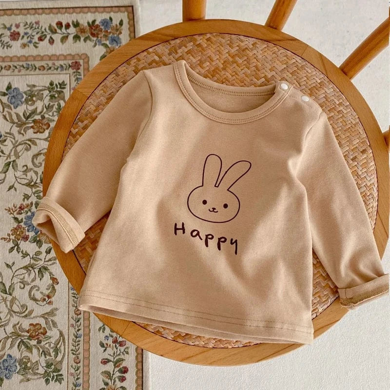 長袖Tシャツ ベビートップス うさぎバニープリント長袖Tシャツ 3カラー【mh0006992】