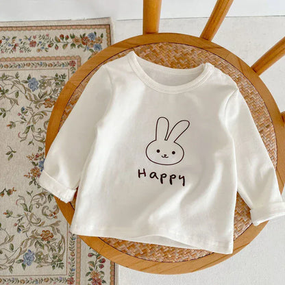 長袖Tシャツ ベビートップス うさぎバニープリント長袖Tシャツ 3カラー【mh0006992】