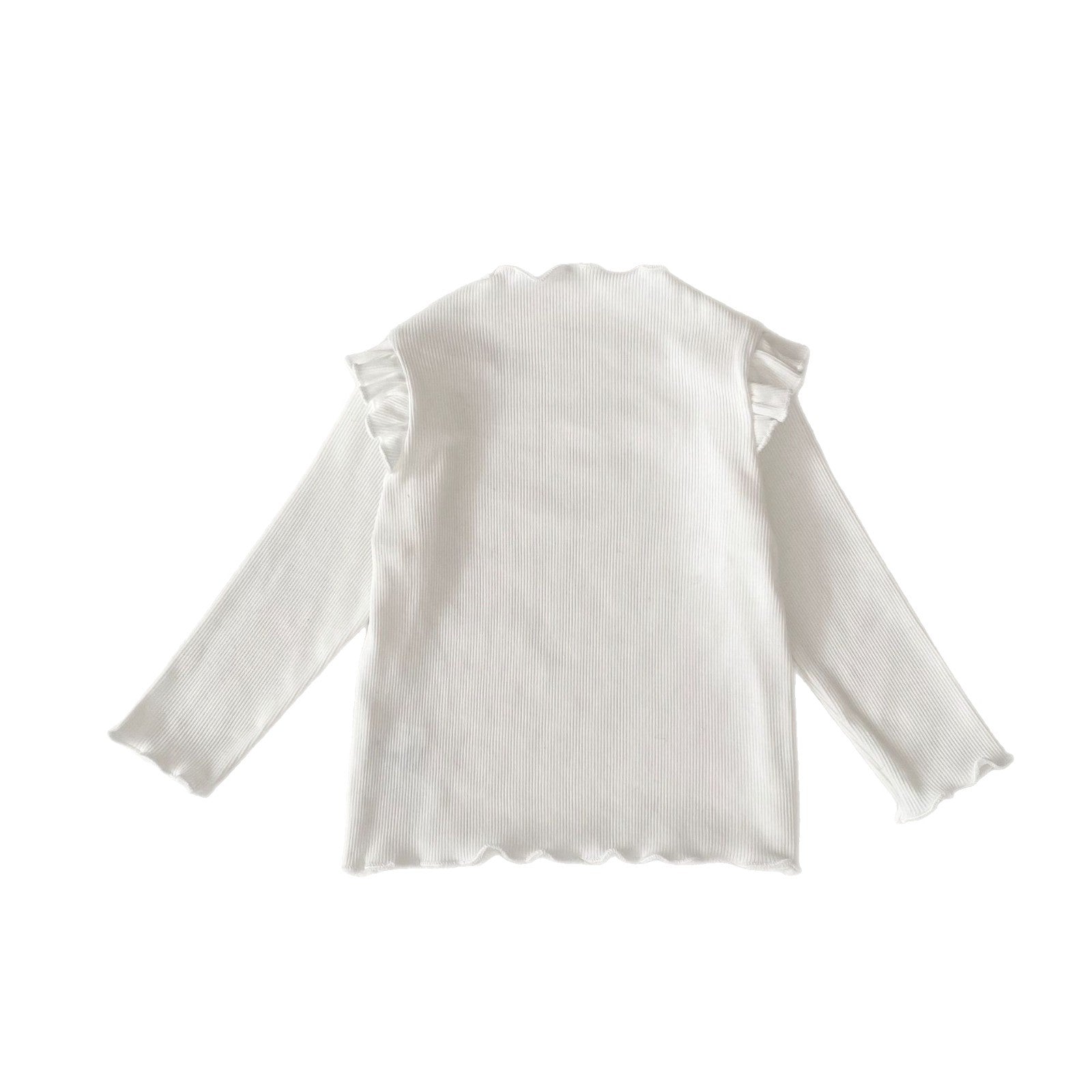 長袖Tシャツ ショルダーフリルスタンドカラー長袖Tシャツ【mh0010501】