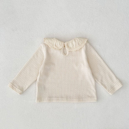 長袖Tシャツ ビッグフリルレース襟長袖Tシャツ【mh0010855】