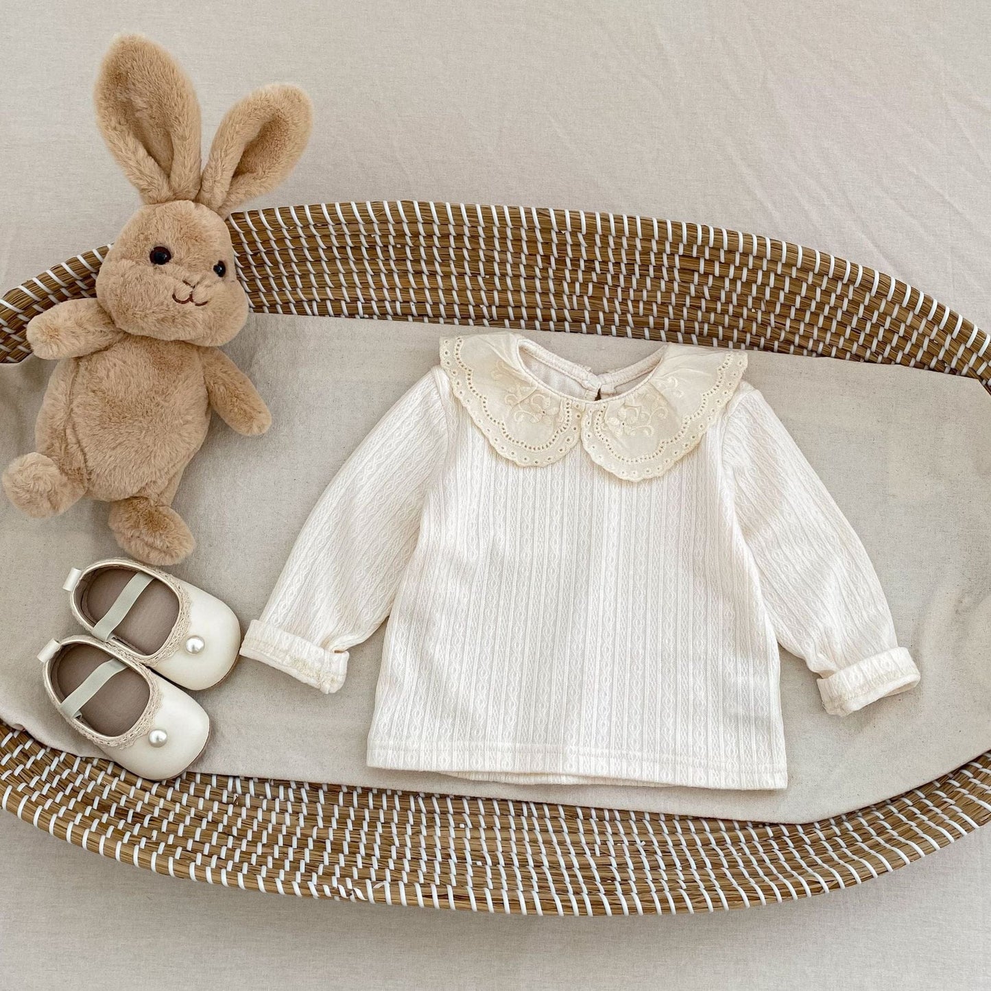 長袖Tシャツ ビッグフリルレース襟長袖Tシャツ【mh0010855】