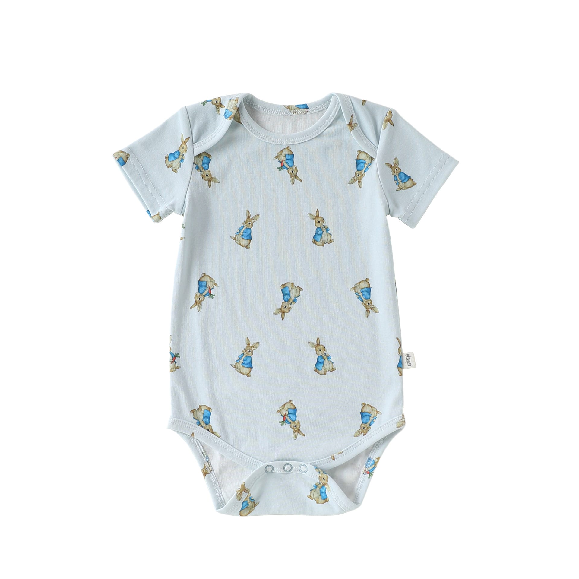 Envelope Neckline Cotton Jumpsuit アニマル ツリー 半袖ロンパース【mh0012771】 Blue rabbit / 66cm Beitaoya 半袖ロンパース