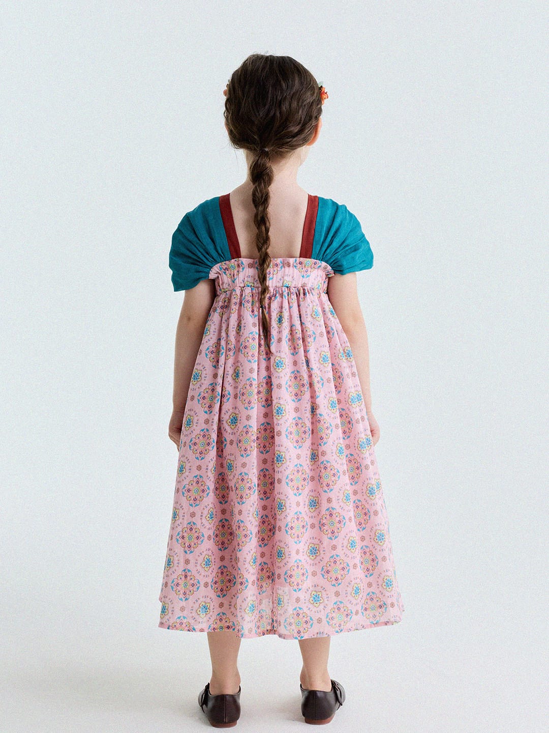 Ethnic Floral Print Dress オリエンタル調 プリントワンピース【mh0013172】 yunerma 半袖ワンピース