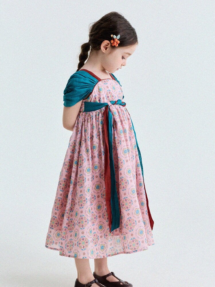 Ethnic Floral Print Dress オリエンタル調 プリントワンピース【mh0013172】 yunerma 半袖ワンピース