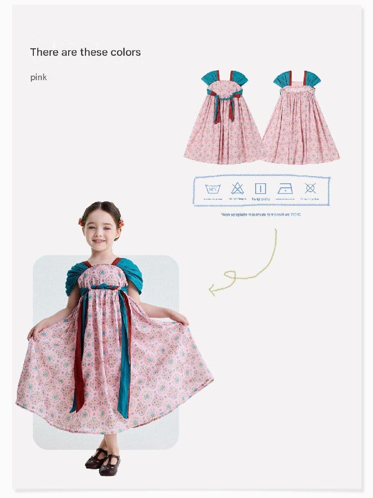 Ethnic Floral Print Dress オリエンタル調 プリントワンピース【mh0013172】 yunerma 半袖ワンピース