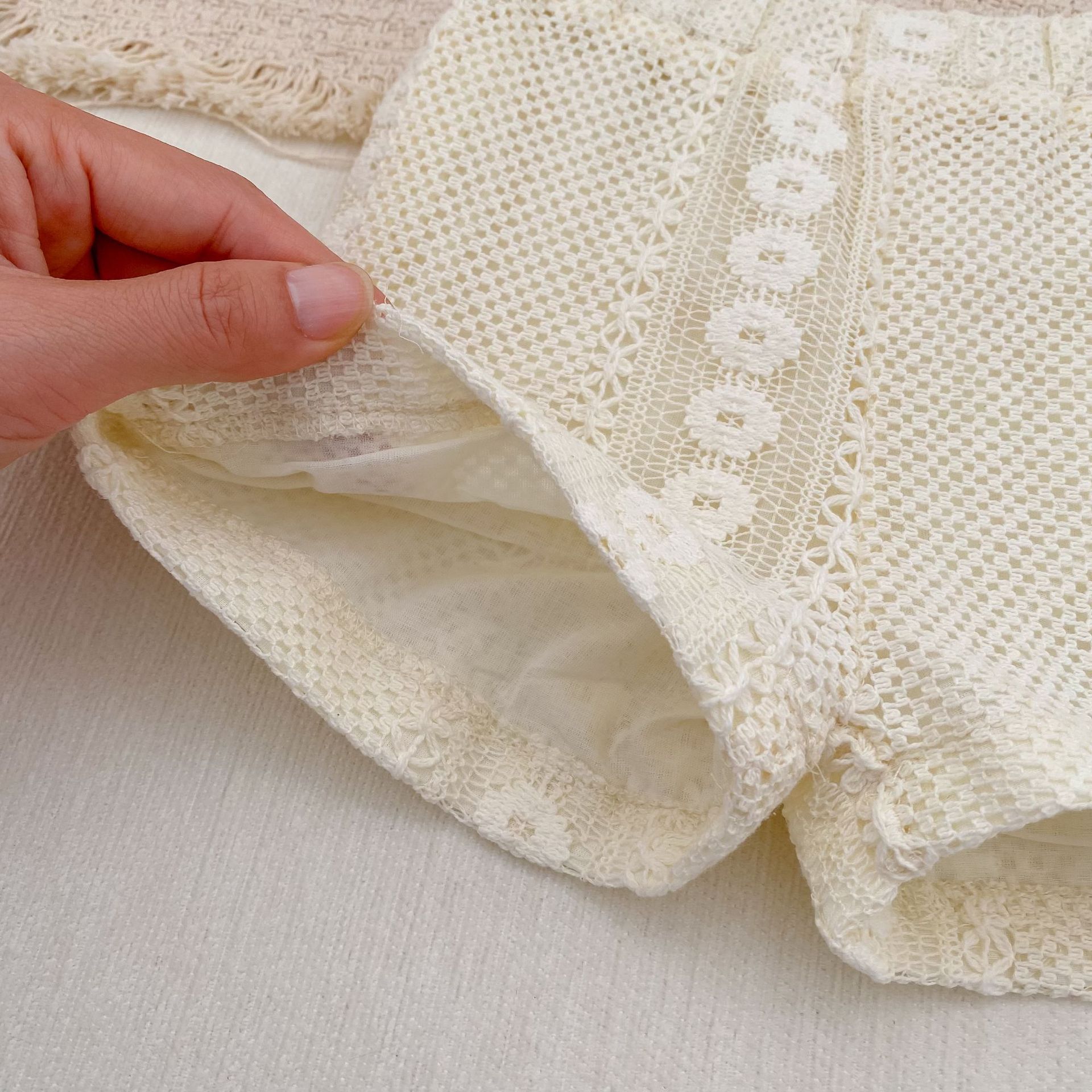 Eyelet Lace Flutter Sleeve Set アイレットレース フリル袖 セットアップ【mh0012484】 Engepapa ノースリーブセットアップ