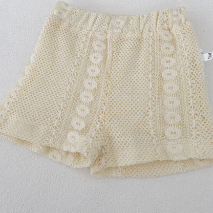 Eyelet Lace Flutter Sleeve Set アイレットレース フリル袖 セットアップ【mh0012484】 Engepapa ノースリーブセットアップ