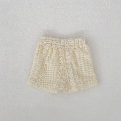 Eyelet Lace Flutter Sleeve Set アイレットレース フリル袖 セットアップ【mh0012484】 Engepapa ノースリーブセットアップ