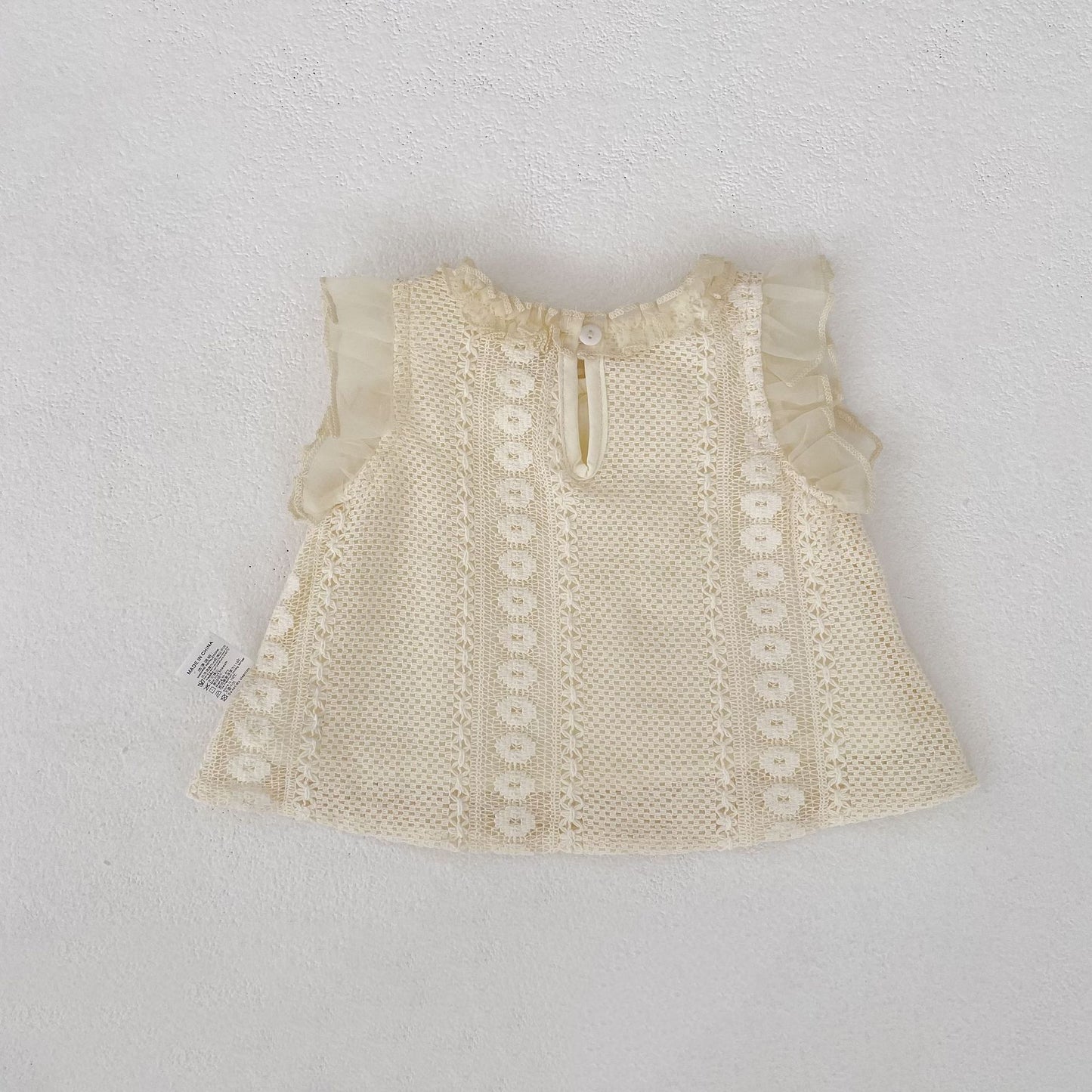 Eyelet Lace Flutter Sleeve Set アイレットレース フリル袖 セットアップ【mh0012484】 Engepapa ノースリーブセットアップ