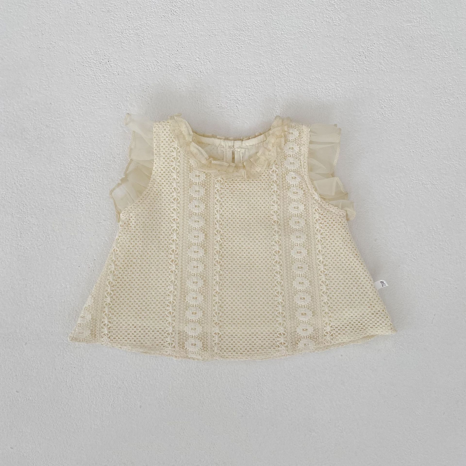 Eyelet Lace Flutter Sleeve Set アイレットレース フリル袖 セットアップ【mh0012484】 Engepapa ノースリーブセットアップ