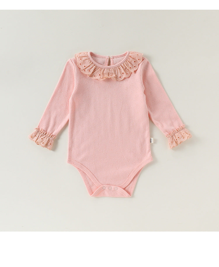 Eyelet Lace Romper レース襟 長袖ロンパース【mh0012352】 Beitaoya