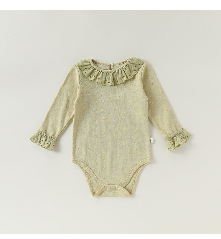 Eyelet Lace Romper レース襟 長袖ロンパース【mh0012352】 Beitaoya