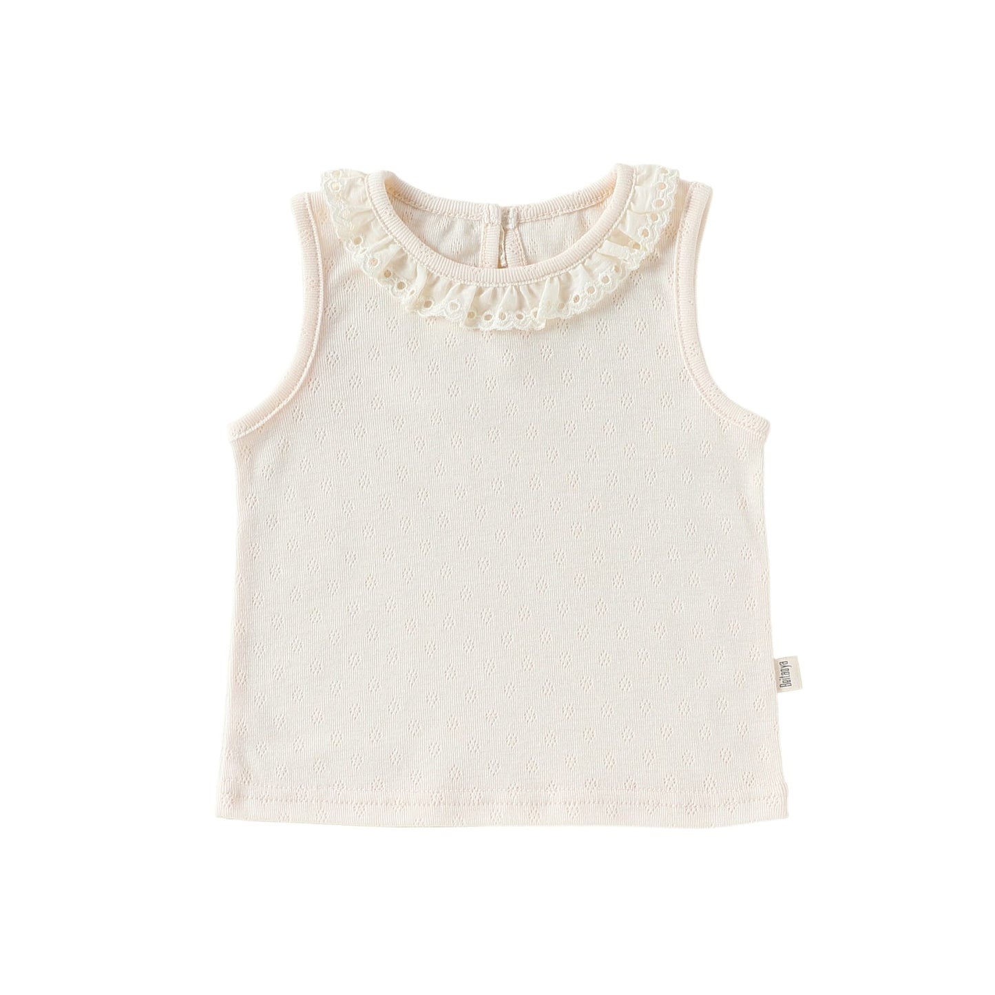 Eyelet Lace Sleeveless Tee ラッフルレース ノースリーブTシャツ【mh0013043】 Apricot / 73cm Beitaoya タンクトップ・キャミソール・ノースリーブトップス