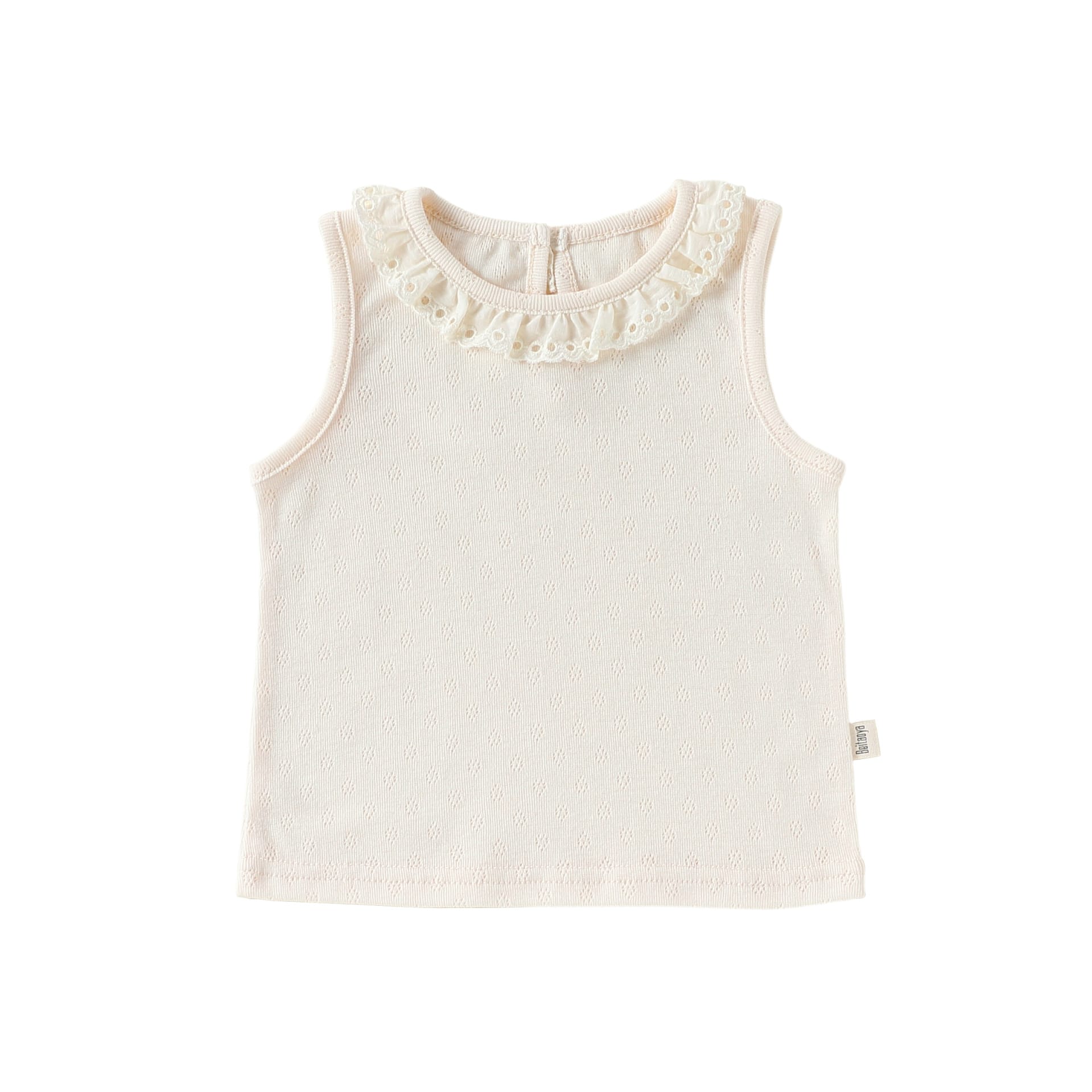 Eyelet Lace Sleeveless Tee ラッフルレース ノースリーブTシャツ【mh0013043】 Apricot / 73cm Beitaoya タンクトップ・キャミソール・ノースリーブトップス