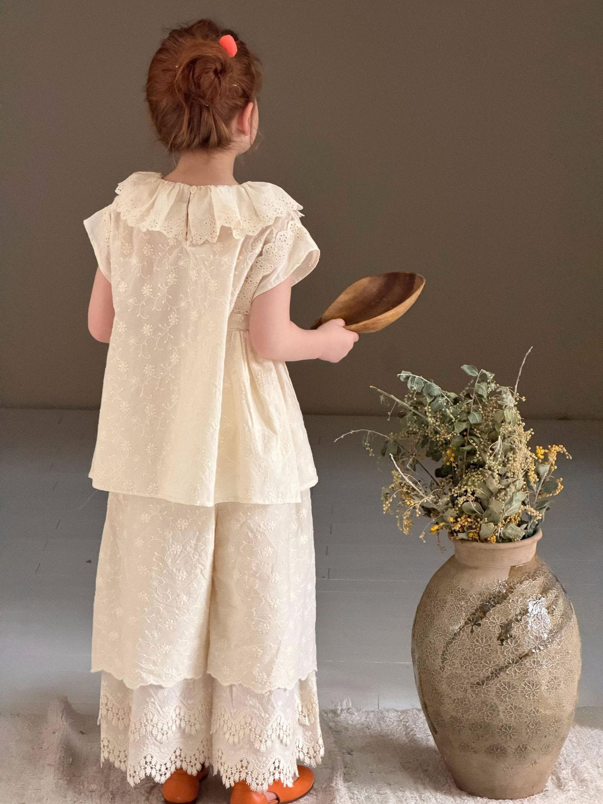 Eyelet Lace Sleeveless Top 刺繍 スカラップ ノースリーブブラウス【mh0012884】 Jianzidan 半袖シャツ・ブラウス