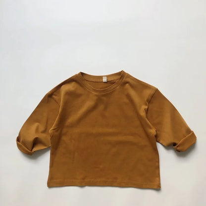 -キッズ ルーズ 長袖 Tシャツ トップス - mamahalo shop - 長袖Tシャツ -  べビー服 - 子供服 - 男の子 - 女の子