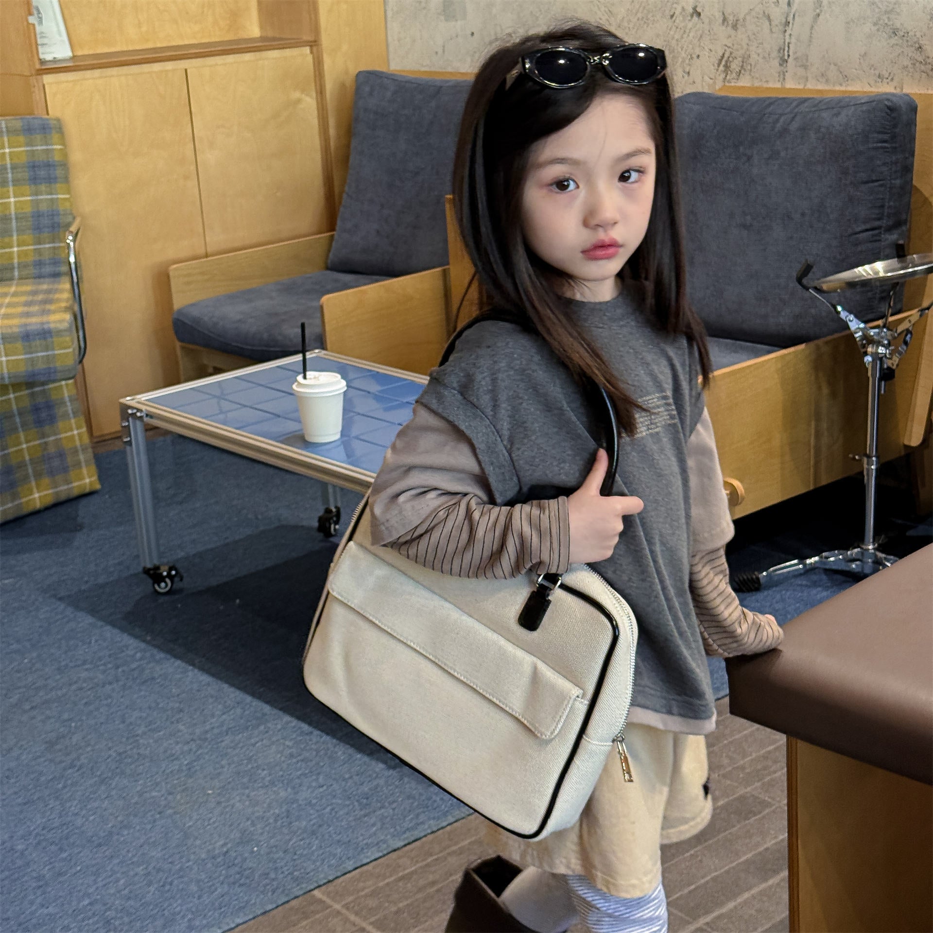 Fake Two Piece Sweatshirt ドッキング 長袖 Tシャツ【mh0012459】 ADbaby 長袖Tシャツ