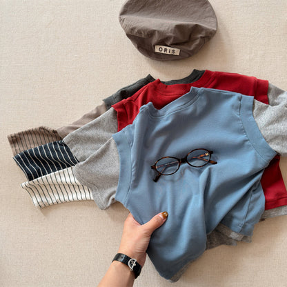 Fake Two Piece Sweatshirt ドッキング 長袖 Tシャツ【mh0012459】 ADbaby 長袖Tシャツ