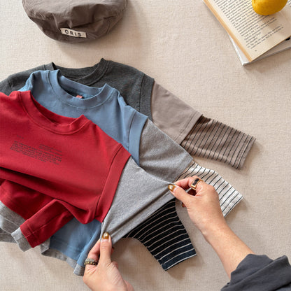 Fake Two Piece Sweatshirt ドッキング 長袖 Tシャツ【mh0012459】 ADbaby 長袖Tシャツ