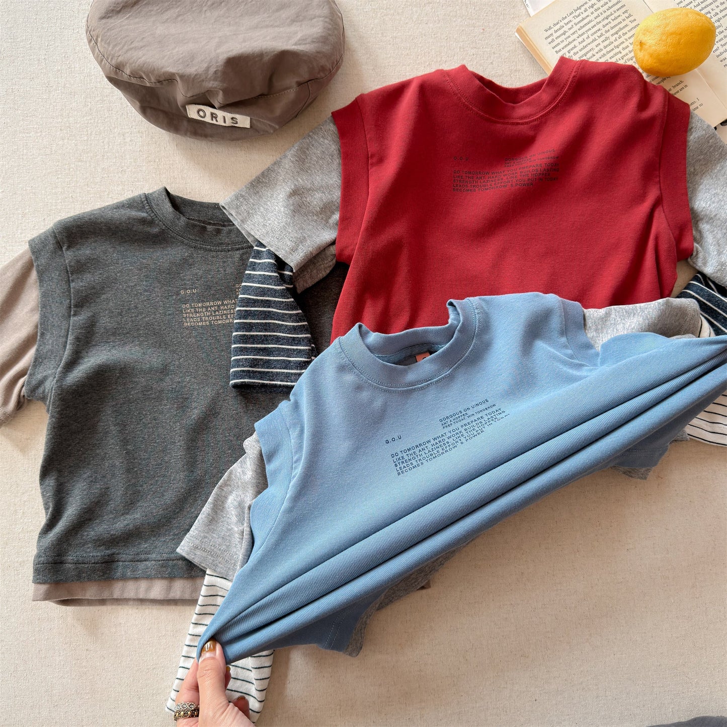 Fake Two Piece Sweatshirt ドッキング 長袖 Tシャツ【mh0012459】 ADbaby 長袖Tシャツ