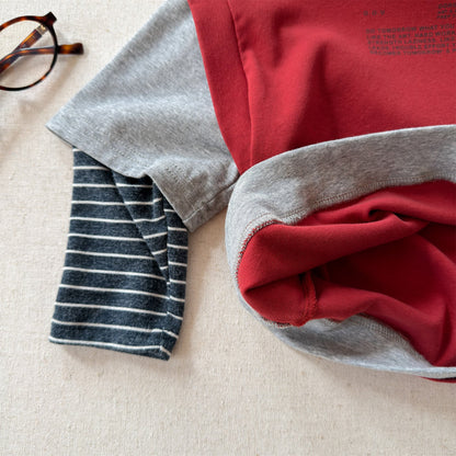 Fake Two Piece Sweatshirt ドッキング 長袖 Tシャツ【mh0012459】 ADbaby 長袖Tシャツ