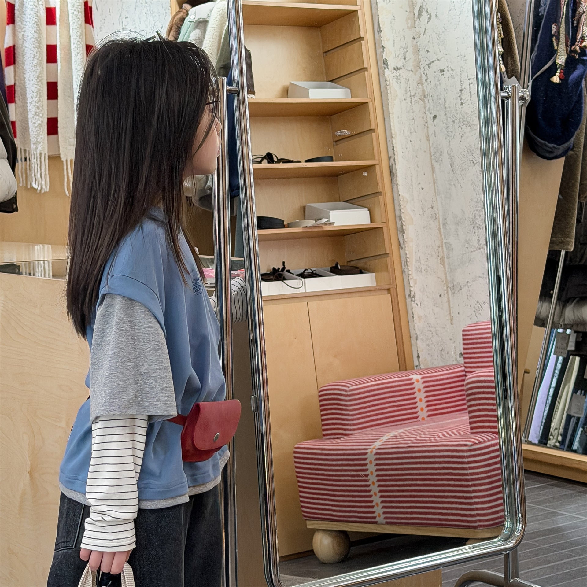 Fake Two Piece Sweatshirt ドッキング 長袖 Tシャツ【mh0012459】 ADbaby 長袖Tシャツ