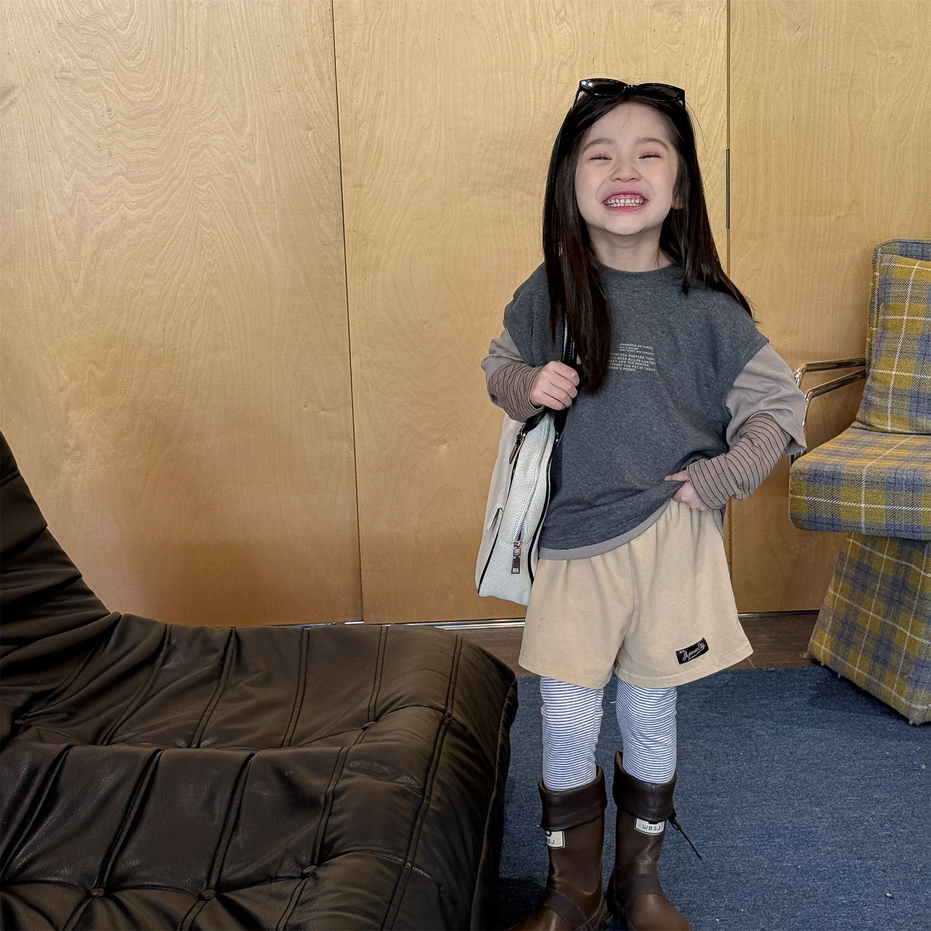 Fake Two Piece Sweatshirt ドッキング 長袖 Tシャツ【mh0012459】 ADbaby 長袖Tシャツ