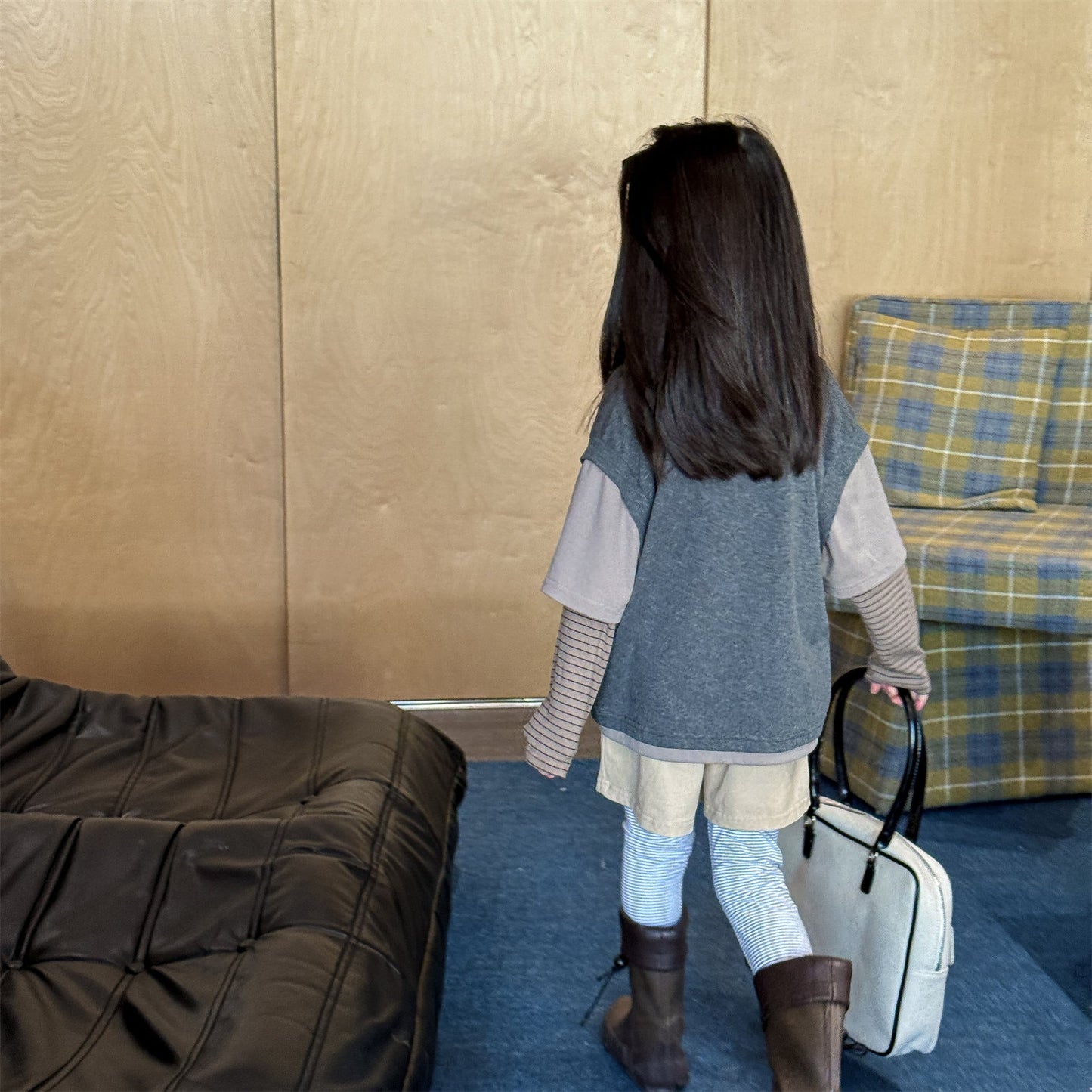 Fake Two Piece Sweatshirt ドッキング 長袖 Tシャツ【mh0012459】 ADbaby 長袖Tシャツ