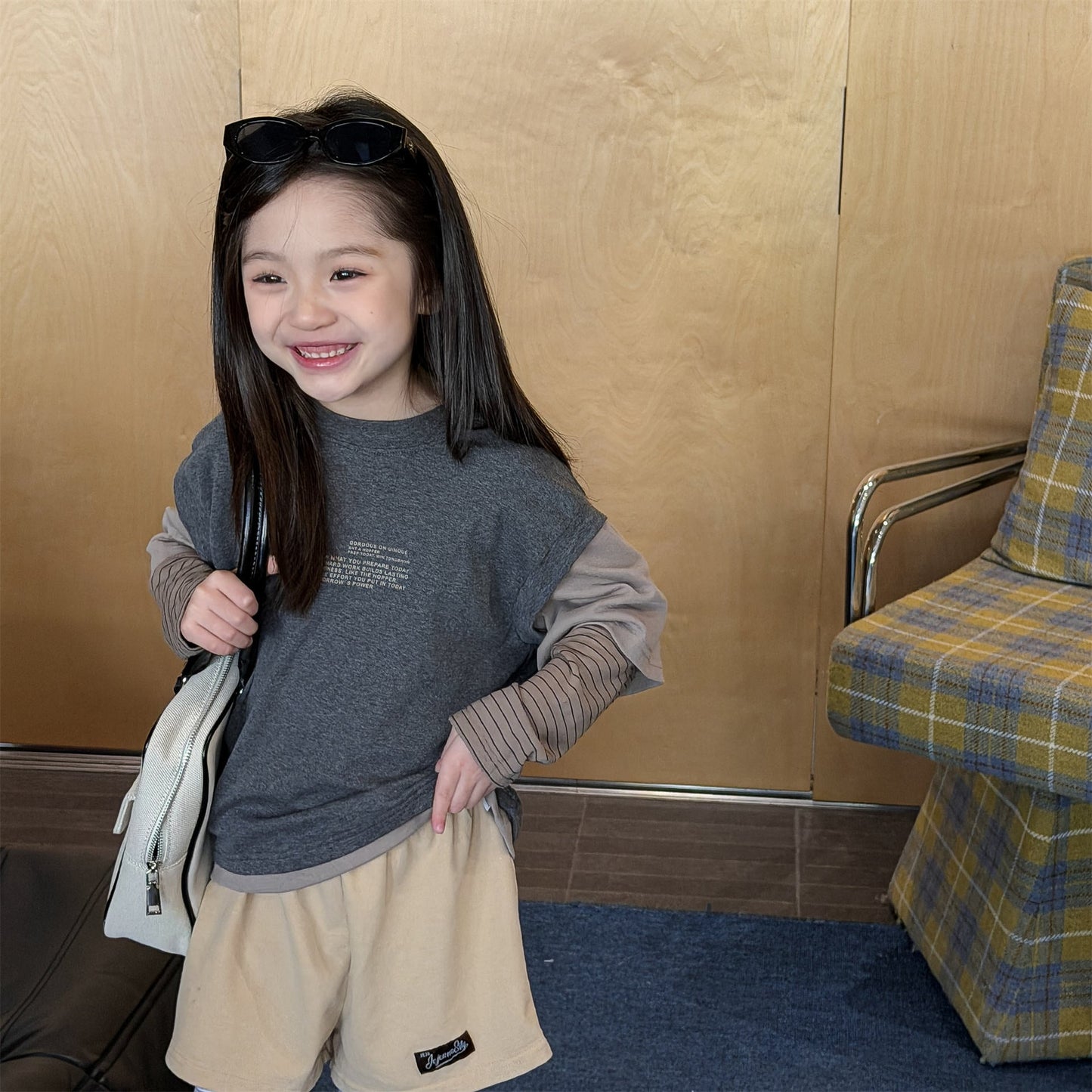 Fake Two Piece Sweatshirt ドッキング 長袖 Tシャツ【mh0012459】 ADbaby 長袖Tシャツ