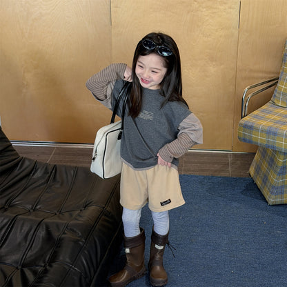 Fake Two Piece Sweatshirt ドッキング 長袖 Tシャツ【mh0012459】 ADbaby 長袖Tシャツ