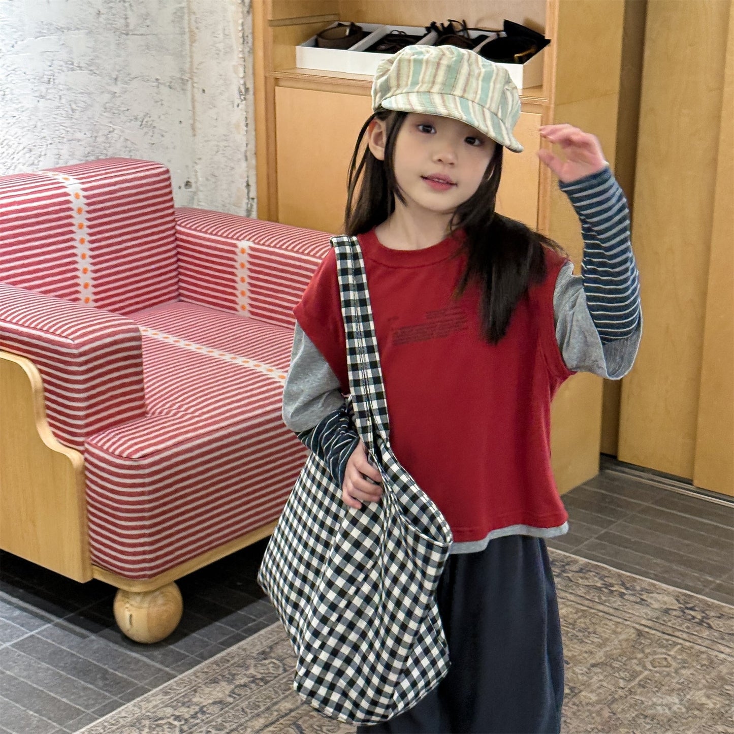 Fake Two Piece Sweatshirt ドッキング 長袖 Tシャツ【mh0012459】 ADbaby 長袖Tシャツ