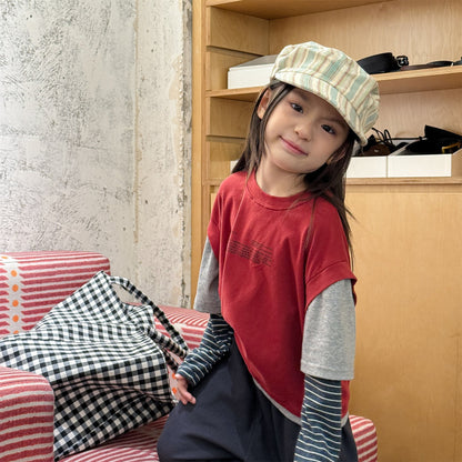 Fake Two Piece Sweatshirt ドッキング 長袖 Tシャツ【mh0012459】 ADbaby 長袖Tシャツ