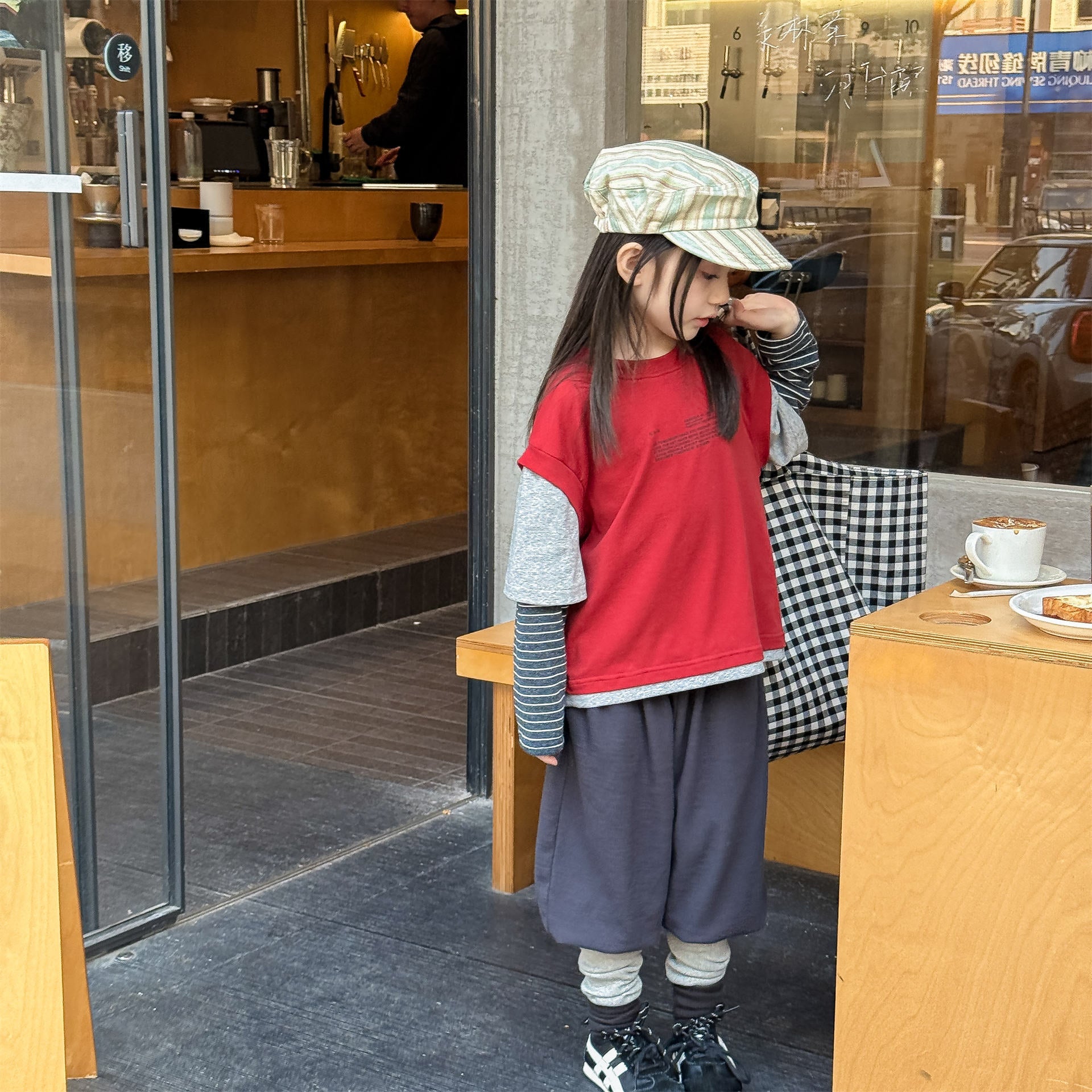 Fake Two Piece Sweatshirt ドッキング 長袖 Tシャツ【mh0012459】 ADbaby 長袖Tシャツ