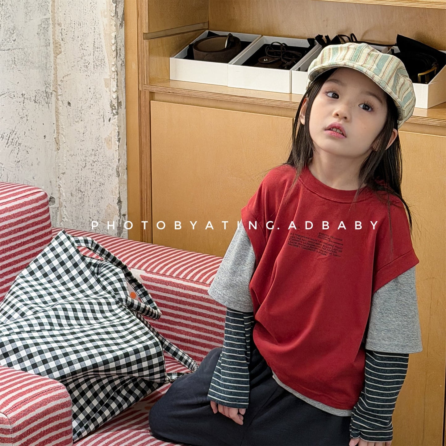 Fake Two Piece Sweatshirt ドッキング 長袖 Tシャツ【mh0012459】 ADbaby 長袖Tシャツ