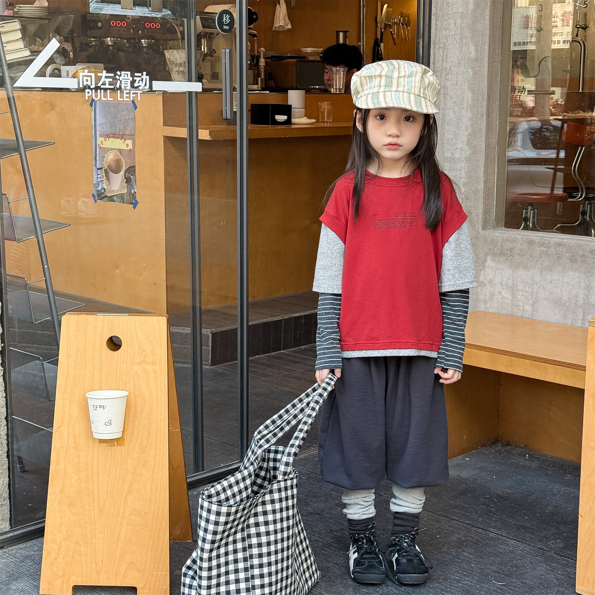 Fake Two Piece Sweatshirt ドッキング 長袖 Tシャツ【mh0012459】 ADbaby 長袖Tシャツ